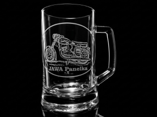 Sklenice na pivo s uchem / JAWA / PANELKA