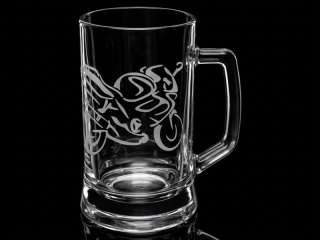 Sklenice na pivo s uchem motiv SPORTOVNÍ MOTORKA